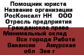 Помощник юриста › Название организации ­ РосКонсалт-НН', ООО › Отрасль предприятия ­ Гражданское право › Минимальный оклад ­ 15 000 - Все города Работа » Вакансии   . Амурская обл.,Зея г.